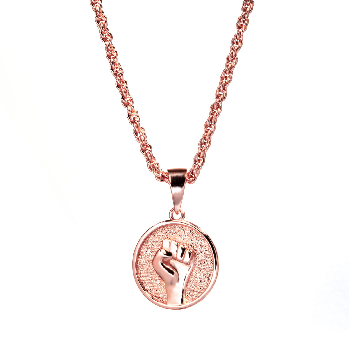 Rose gold chain shop with praying hands