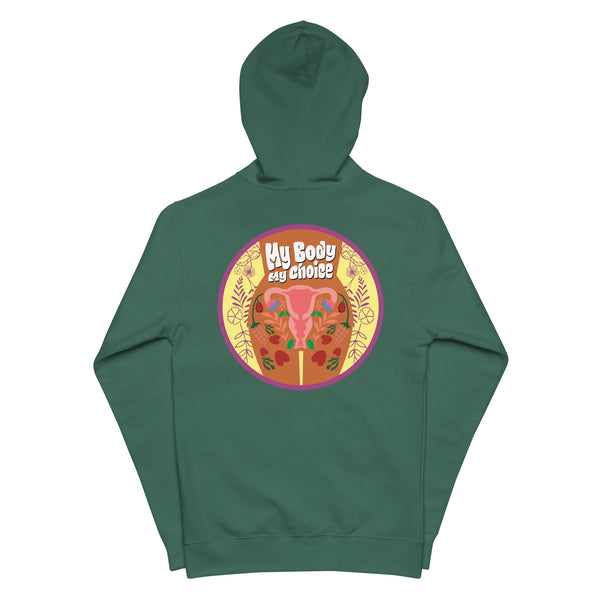 My Body, My Choice - Flowers Unisex Fleece Zip-Up Hoodie