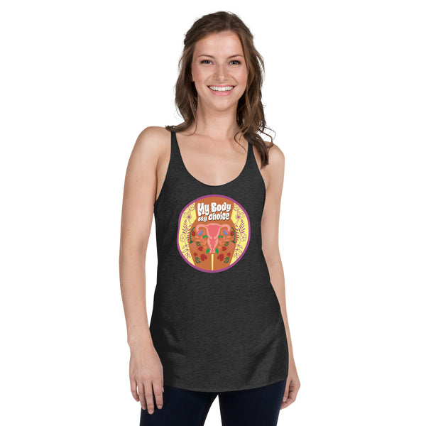 My Body, My Choice - Flowers Women's Racerback Tank